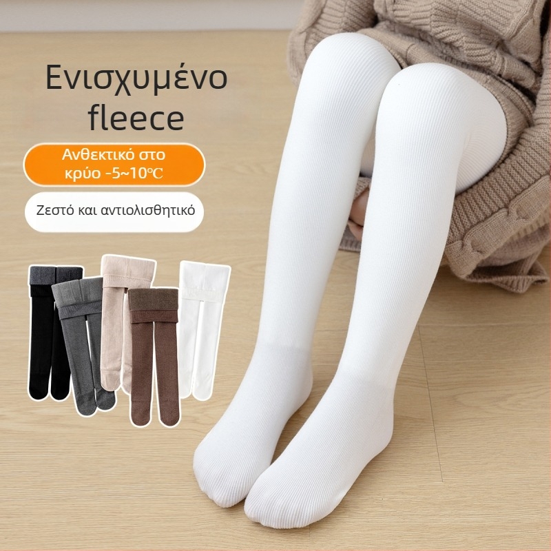 Παιδικά καλσόν για τον χειμώνα, χοντρά, μονόχρωμα, για ηλικία 3–8 ετών, πολυεστέρας