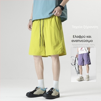 Seegave Ανδρικά αμερικανικού στιλ σορτς, 100% νάιλον ύφασμα, ίσια γραμμή, στιλ κολλέγιο, καλοκαίρι 2025