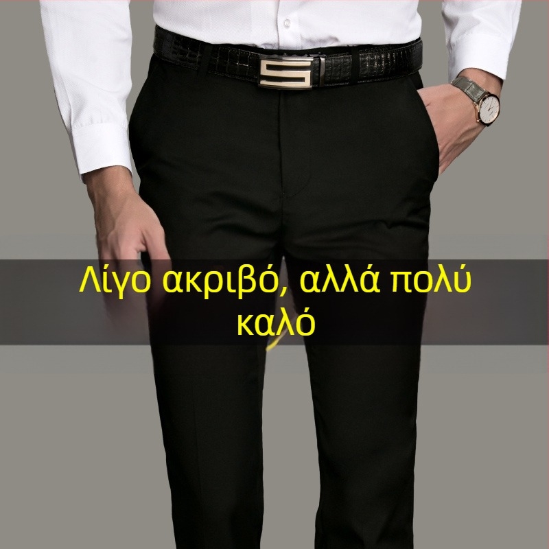 Ανδρικά παντελόνια ίσια γραμμή — ελαφρύ επιχειρηματικό στυλ, για εργασία, πολυεστέρας 40% ανάμικτο συνθετικό ύφασμα