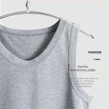 Ανδρικό γιλέκο από βαμβάκι σε σχήμα Ι, 95–100% βαμβάκι, πλεκτό με στρογγυλή λαιμόκοψη, καλοκαίρι 2024