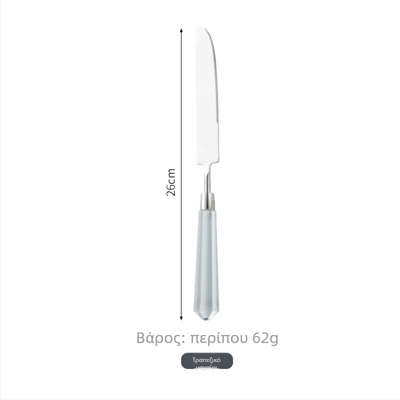 Σετ μαχαιροπίρουνων δυτικής κουζίνας από ανοξείδωτο ατσάλι 304 – Σειρά Διαμαντιού: μαχαίρι, πιρούνι, κουτάλι, μαχαίρι μπριζόλας, κουτάλι επιδορπίου