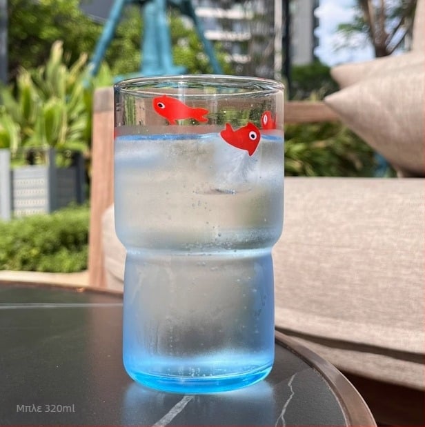 Θερμοανθεκτικό γυάλινο ποτήρι νερού με σχέδιο καρτούν, στρογγυλό χωρίς λαβή, κατάλληλο για καφέ και τσάι, δυνατότητα παραμετροποίησης