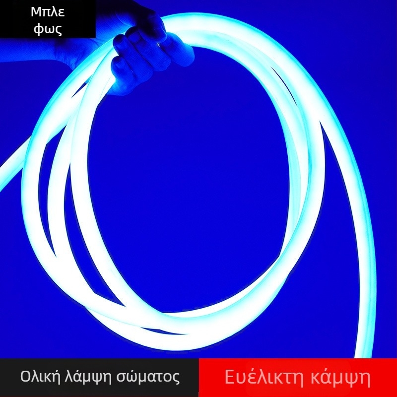 LED κυκλική 360° ευέλικτη λωρίδα φωτισμού για υπαίθρια διαφήμιση — μονοχρωματική, μοντέλο 2835, 120 LED, 220V, 12W