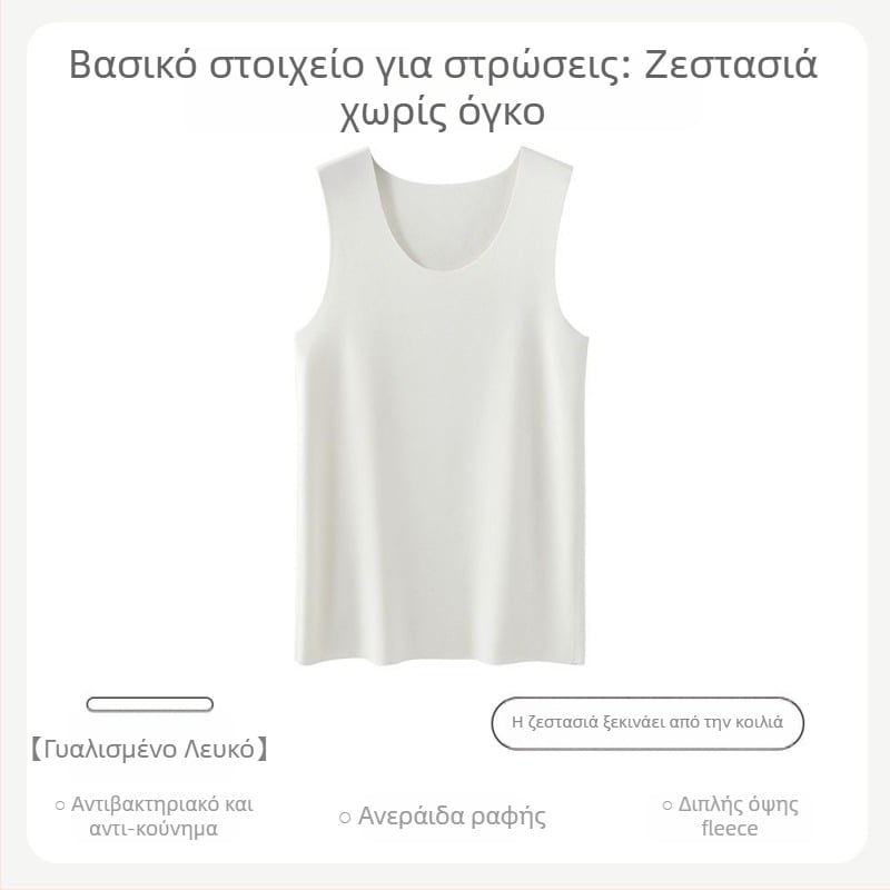 Ανδρικό θερμικό γιλέκο Y-σχήματος, χωρίς ραφές, 100% βαμβάκι, αυτοθερμανόμενο εσωτερικό στρώμα, άνοιξη 2024