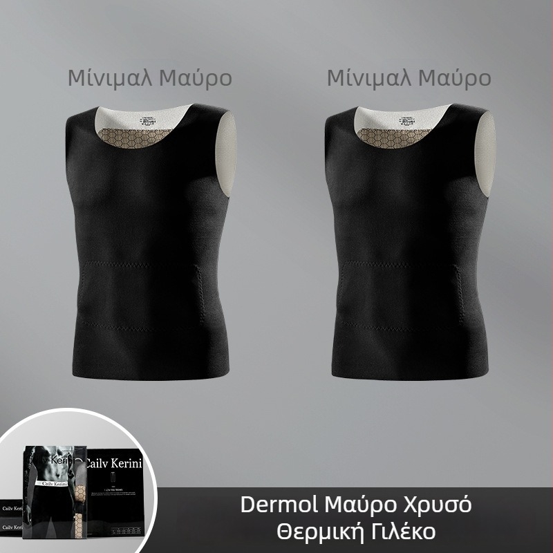 Ανδρικό θερμικό γιλέκο χωρίς μανίκια, χωρίς ραφές, στενό εφαρμοστό, με επένδυση φλίς, βασικός στρώματος για τον χειμώνα