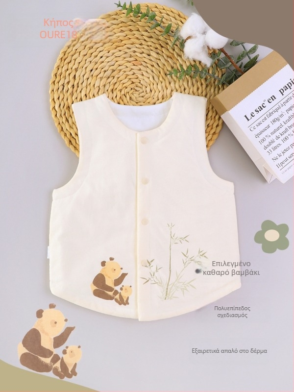 Παιδικό γιλέκο – 100% βαμβάκι, πολυεστερικό γέμισμα, πολυεστερική επένδυση, σχέδιο κινουμένων σχεδίων, μονομπροστινό κλείσιμο