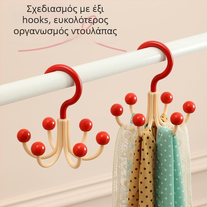 Πολυλειτουργική κρεμάστρα με έξι γάντζους για τσάντες και ρούχα – χάλυβας υψηλού μαγανίου, περισσότερες από τρεις σειρές γάντζων, χωρητικότητα 1-3 kg