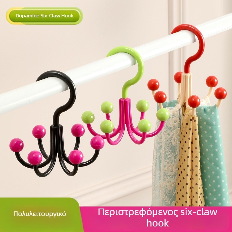 Πολυλειτουργική κρεμάστρα με έξι γάντζους για τσάντες και ρούχα – χάλυβας υψηλού μαγανίου, περισσότερες από τρεις σειρές γάντζων, χωρητικότητα 1-3 kg