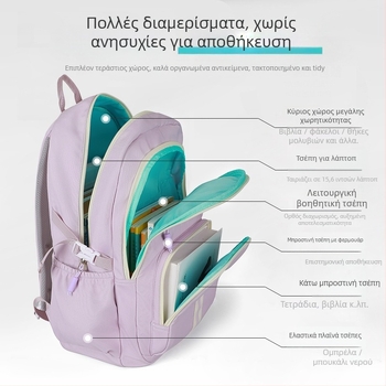 Ruipai γυναικεία σχολική τσάντα για μαθήτριες γυμνασίου — εξαιρετικά ελαφριά, πολυεστέρας, στυλ Αστική Απλότητα