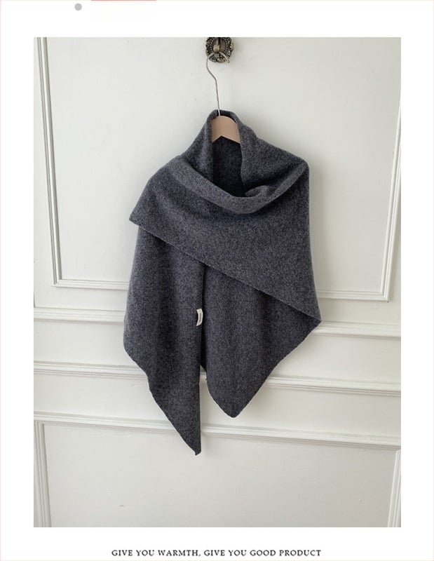 Μαλλί φουλάρι και πλεκτό γιλέκο, 100% μαλλί, μονόχρωμο σχέδιο, διατηρεί τη ζέστη, Φθινόπωρο 2025