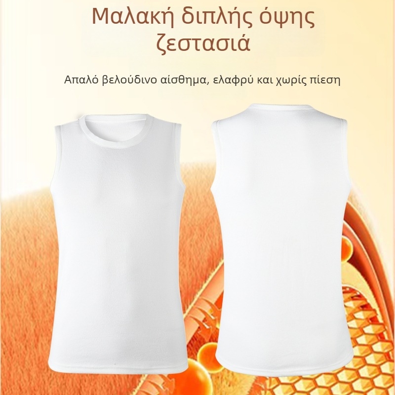 Ανδρικό Θερμικό Γιλέκο με Διπλής Όψεως Φλίς, Παχύ 201–250 g/m², Στρογγυλός Λαιμός, Πουλόβερ, Μία Στρώση, Πολυεστέρας 90–95%