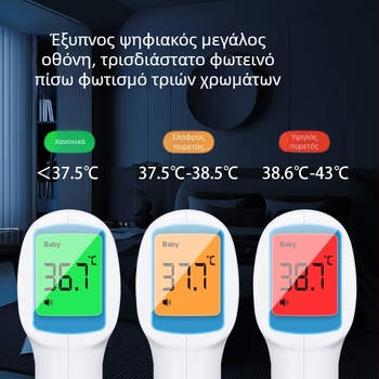 Ιατρικού βαθμού μη επαφικός υπέρυθρος θερμόμετρο μετώπου, μέτρηση σε 1 δευτερόλεπτο, εύρος 35–42°C