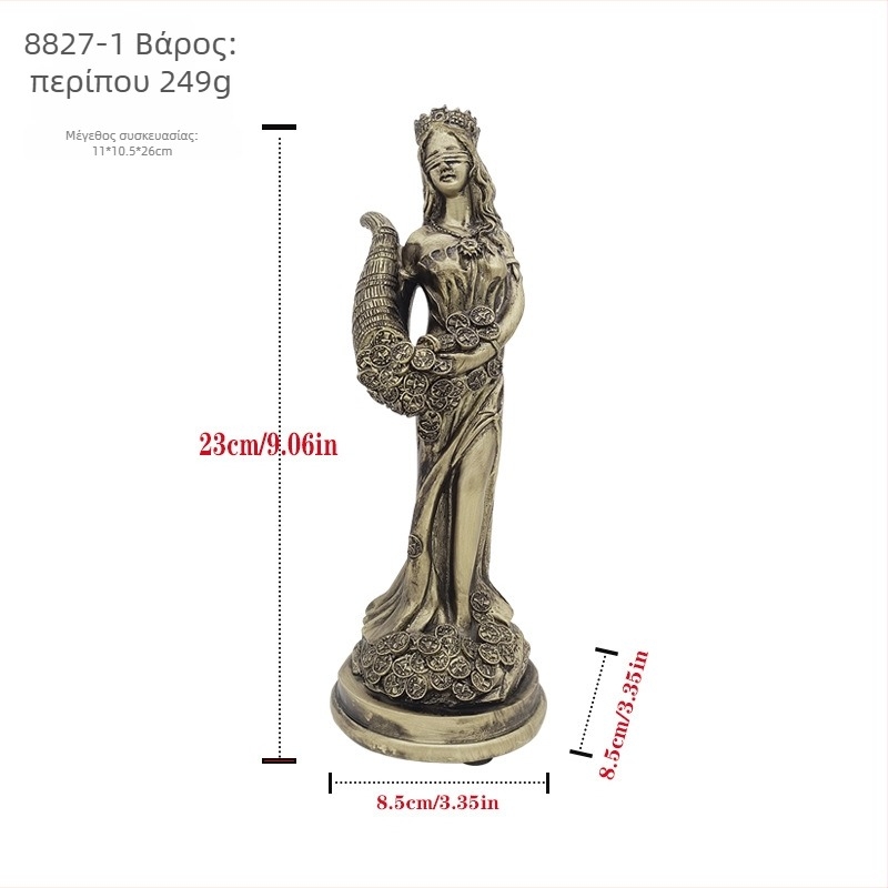 Διακοσμητικό άγαλμα – Ελληνίδας Θεάς του Πλούτου, από ρητίνη, διακοσμητικό γραφείου