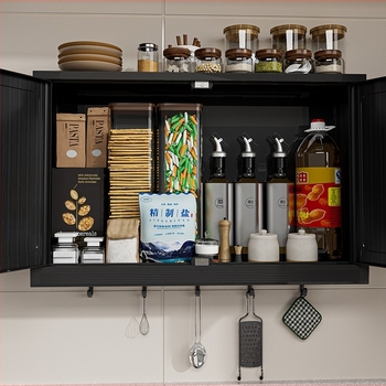 Κλασικό ράφι τοίχου για την κουζίνα: λάδι, αλάτι, σάλτσες, ξίδι και μπαχαρικά – αντίκα στιλ, χωρίς τρύπες, διώροφο πολυλειτουργικό αποθηκευτικό κουτί