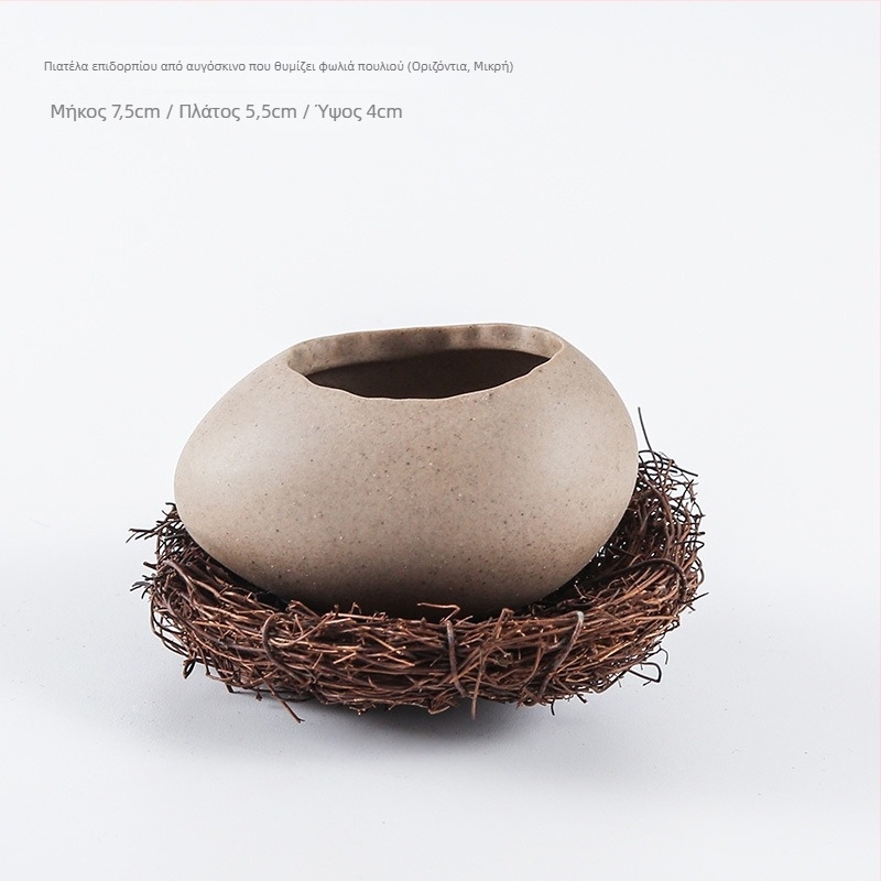 Πορσελάνινο μπολ επιδορπίου με σχέδιο στρουθοκάμηλου σε σχήμα αυγού, μη συμβατό με φούρνο μικροκυμάτων