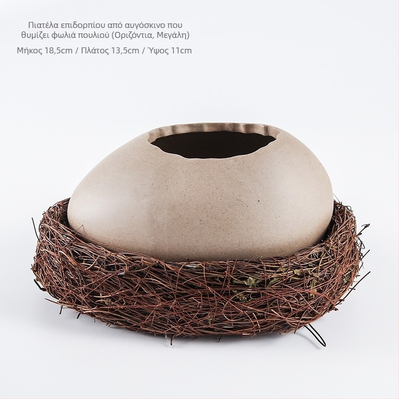 Πορσελάνινο μπολ επιδορπίου με σχέδιο στρουθοκάμηλου σε σχήμα αυγού, μη συμβατό με φούρνο μικροκυμάτων