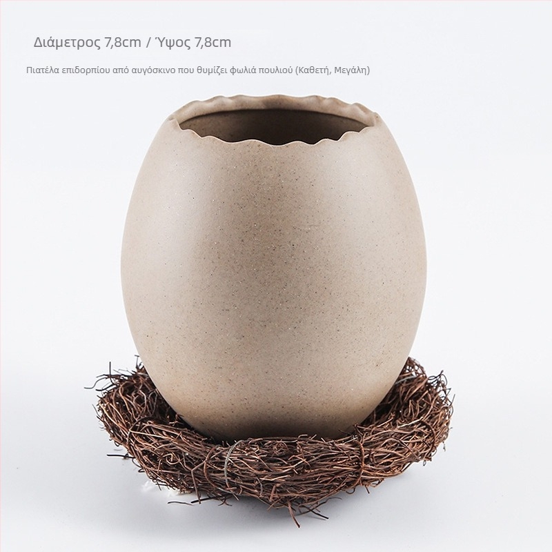 Πορσελάνινο μπολ επιδορπίου με σχέδιο στρουθοκάμηλου σε σχήμα αυγού, μη συμβατό με φούρνο μικροκυμάτων