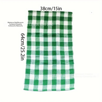 Πετσέτες κουζίνας από 100% βαμβάκι, καρό σχέδιο βάφλα ύφανση, απορροφητικές για στέγνωμα κατσαρολών και πιάτων