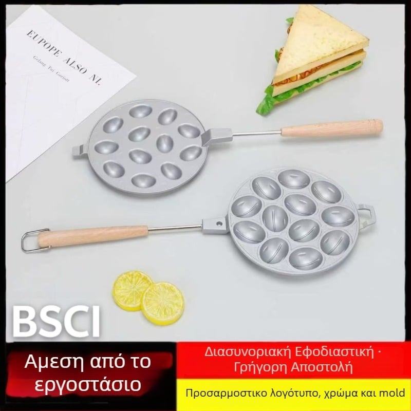 Οβάλ φόρμα για κέικ με 12/16 τρύπες, αλουμινένιο κράμα, τηγάνι βάφλας για φούρνους αερίου