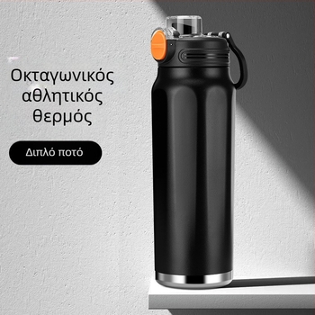 Θερμός κύπελλο με μεγάλη χωρητικότητα, εσωτερική δεξαμενή από 316 ανοξείδωτο χάλυβα, εξωτερική κάλυψη από 201 ανοξείδωτο χάλυβα, μόνωση 6–12 ωρών, εκτύπωση λογότυπου