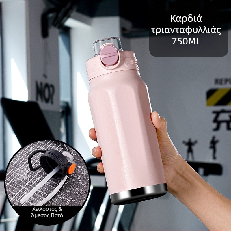 Θερμός κύπελλο με μεγάλη χωρητικότητα, εσωτερική δεξαμενή από 316 ανοξείδωτο χάλυβα, εξωτερική κάλυψη από 201 ανοξείδωτο χάλυβα, μόνωση 6–12 ωρών, εκτύπωση λογότυπου