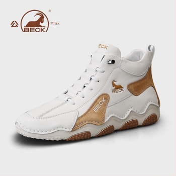 Ανδρικά μποτάκια Martin από γνήσιο δέρμα με μαλακή σόλα - επάνω μέρος από δέρμα αγελάδας + δέρμα χοίρου + συνθετικό δέρμα; καουτσούκ σόλα; χαμηλός πάτος 1–3 cm; κλείσιμο με ελαστική ζώνη