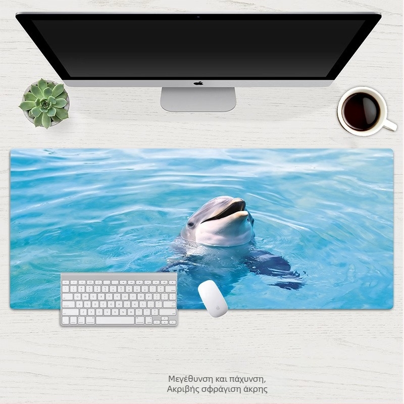 Mouse Pad Dolphin σειρά: Υδάτινος Κόσμος – φυσικός καουτσούκ, αντιολισθητική επιφάνεια, μεταφορά θερμότητας, OEM παραμετροποίηση