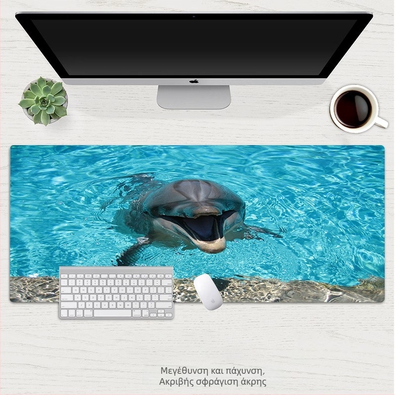 Mouse Pad Dolphin σειρά: Υδάτινος Κόσμος – φυσικός καουτσούκ, αντιολισθητική επιφάνεια, μεταφορά θερμότητας, OEM παραμετροποίηση