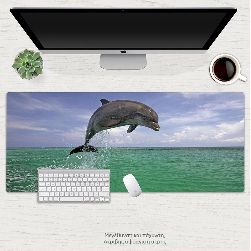 Mouse Pad Dolphin σειρά: Υδάτινος Κόσμος – φυσικός καουτσούκ, αντιολισθητική επιφάνεια, μεταφορά θερμότητας, OEM παραμετροποίηση