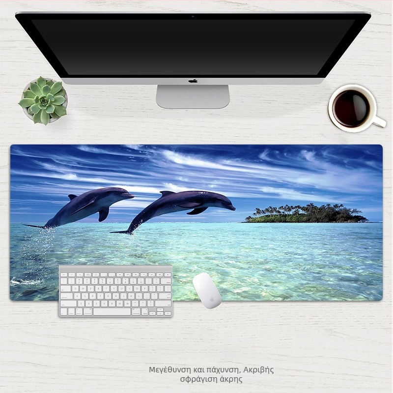 Mouse Pad Dolphin σειρά: Υδάτινος Κόσμος – φυσικός καουτσούκ, αντιολισθητική επιφάνεια, μεταφορά θερμότητας, OEM παραμετροποίηση