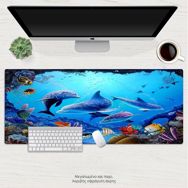 Mouse Pad Dolphin σειρά: Υδάτινος Κόσμος – φυσικός καουτσούκ, αντιολισθητική επιφάνεια, μεταφορά θερμότητας, OEM παραμετροποίηση