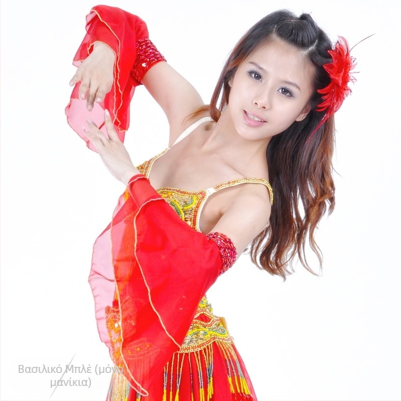 Μανίκια διπλού στρώματος για χορό της κοιλιάς με κεντήματα από χάντρες – chiffon πολυεστέρας, σύγχρονο κοστούμι χορού