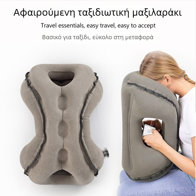 Φουσκωτή ταξιδιωτική μαξιλαροθήκη με βελούδινη επιφάνεια, περιβαλλοντικά φιλικό PVC, πάχος 0,4 mm, βάρος 0,5 kg, μοντέλο 2310031, μάρκα KX