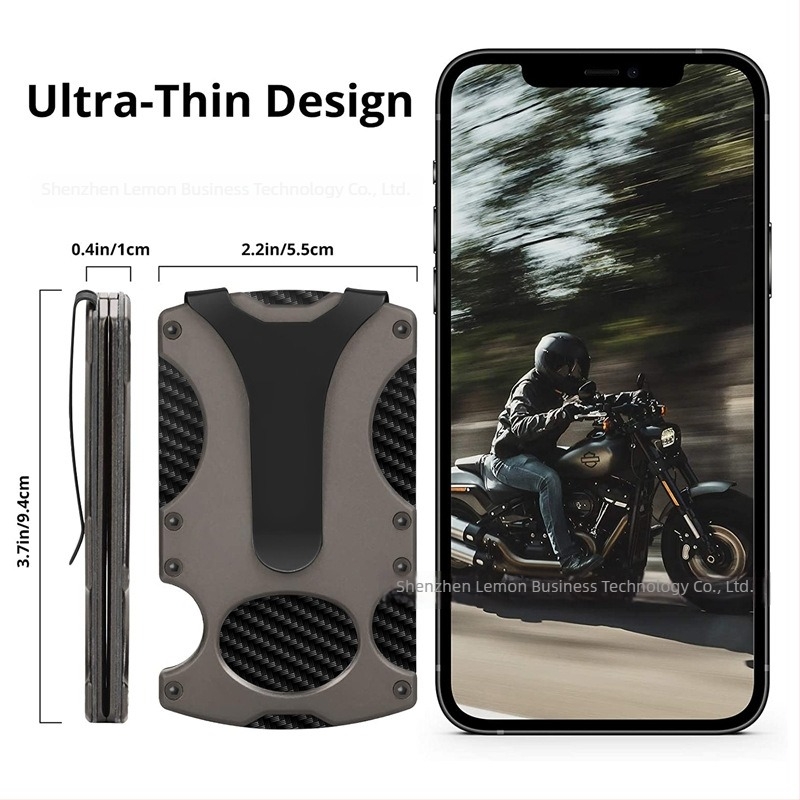 Τακτικό μεταλλικό πορτοφόλι με προστασία RFID, διπλό σχέδιο, χωρητικότητα 1–12 καρτών, CNC επεξεργασία