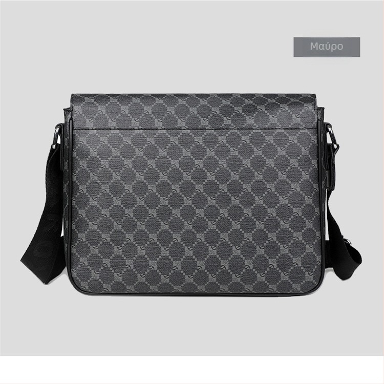 Ανδρική τσάντα ώμου — αστικός μινιμαλισμός, PVC υλικό, επένδυση από πολυεστέρα, γεωμετρικό σχέδιο, μάρκα saro xi (Υλικό: PVC; Επένδυση: Πολυεστέρας; Σχέδιο: Γεωμετρικό; Μάρκα: saro xi)