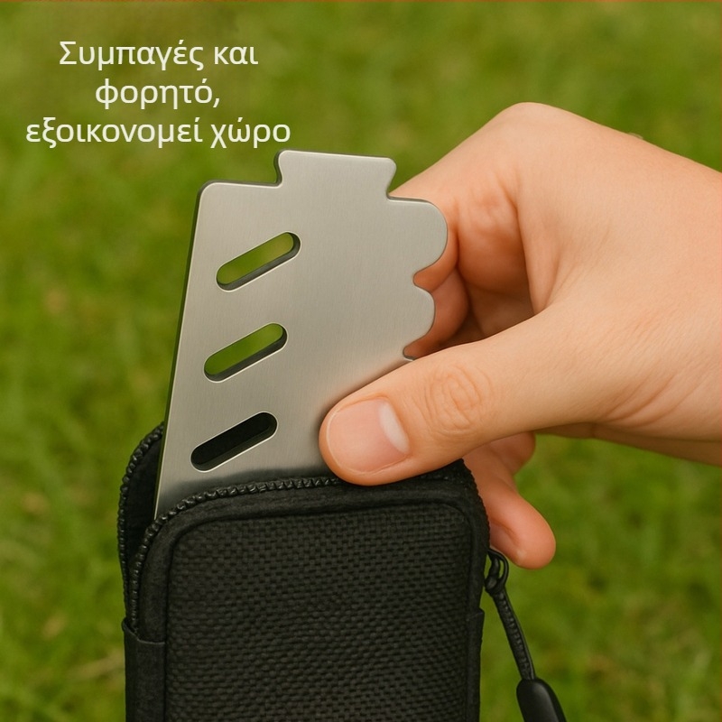 Τριμελές πτυσσόμενο ανεμοφράγμα από ανοξείδωτο χάλυβα για κάμπινγκ κουζίνας, φορητό, 40 g