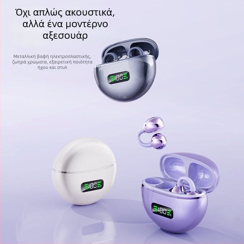 Μ79 Ασύρματα ακουστικά: κλιπ-όν, ανοικτό αυτί με οστική αγωγιμότητα, πραγματικά ασύρματα, Bluetooth 5.4, IPX6 ανθεκτικά στο νερό, έως 4 ώρες μπαταρία