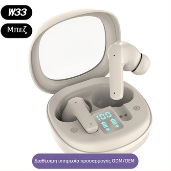 In-ear ασύρματα ακουστικά, ιδιωτικό μοντέλο, Bluetooth 5.4, IPX5 ανθεκτικά στο νερό, αυτονομία μπαταρίας 4–8 ωρών, εμβέλεια 10 μ, στερεοφωνικός ήχος