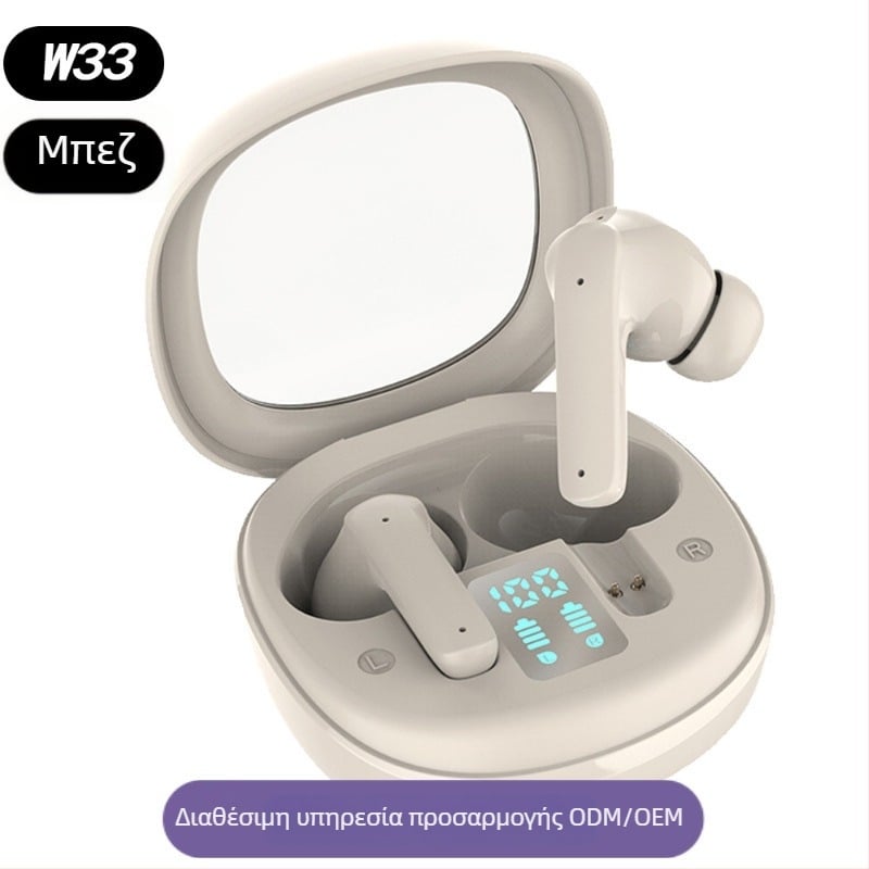 In-ear ασύρματα ακουστικά, ιδιωτικό μοντέλο, Bluetooth 5.4, IPX5 ανθεκτικά στο νερό, αυτονομία μπαταρίας 4–8 ωρών, εμβέλεια 10 μ, στερεοφωνικός ήχος