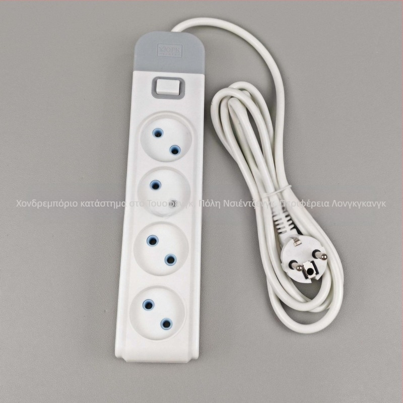 Tuo feng ευρωπαϊκού τύπου πολύμπριζο με διακόπτη και θύρα USB, 10A, 1500W
