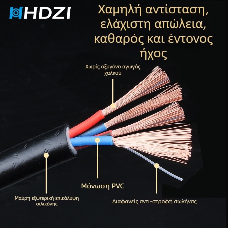 HiFi καλώδιο ηχείων – επίχρυσο, πυρήνας από οξυγονοελεύθερο χαλκό, καθαρός χαλκός, για συνδέσεις ενισχυτή και ηχείων, CCC πιστοποίηση
