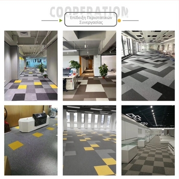 Χαλί Γραφείου PVC, τετράγωνο χαλάκι δαπέδου, μηχανική ύφανση, ίνες πολυπροπυλενίου 51–60%