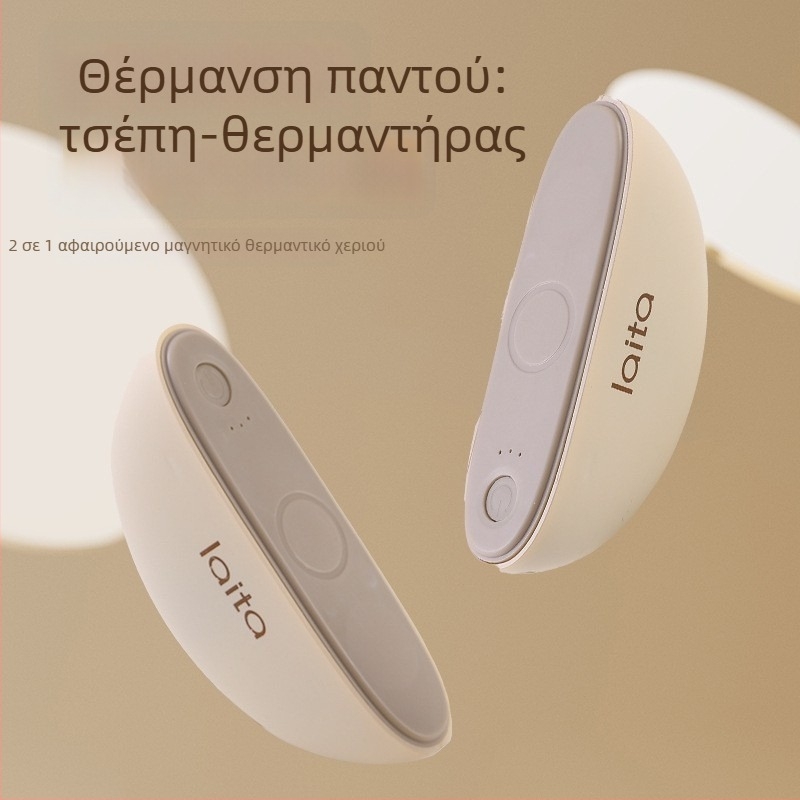 Μαγνητικός αποσπώμενος θερμαντήρας χεριών USB, 5V 22W, διάχυση θερμότητας με αλουμινένιο φύλλο, ενσωματωμένη μπαταρία 2000–4000mAh, αυτονομία 3–6 ωρών