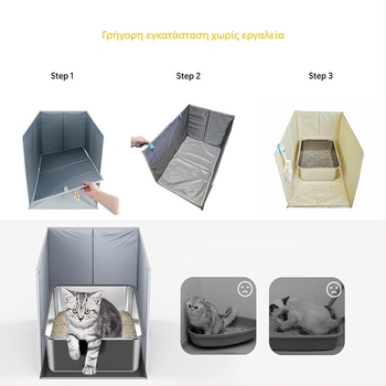 PETFIELD Πτυσσόμενο PVC Υπόστρωμα για Γάτες, Αδιάβροχο Αντι-Σπλάς για Ανοικτή Γατοτουαλέτα