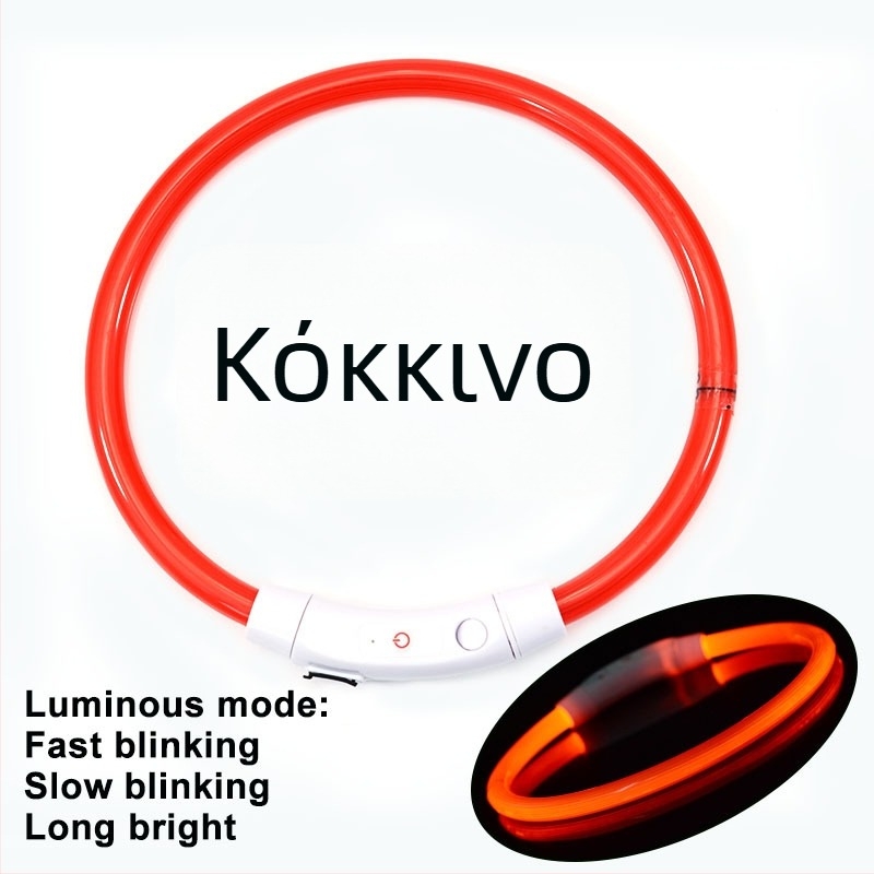 Λαμπερό κολάρο για σκύλους – PVC, κατάλληλο για όλους, στυλ casual, μάρκα Jinyao