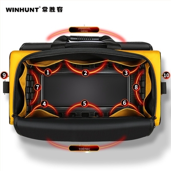 Τσάντα εργαλείων για ηλεκτρολόγους με ανθεκτικό πλαστικό πυθμένα και παχύτερο ύφασμα Oxford, φορητή με ιμάντα ώμου