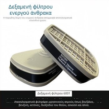 Μάσκα αερίων από καουτσούκ για βιομηχανική σκόνη, βαφή με ψεκασμό, φυτοφάρμακα και χημικές ομίχλες