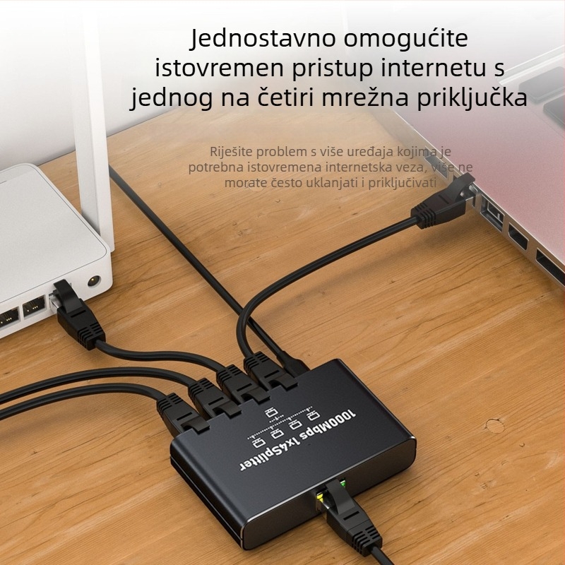 GigaBitni Ethernet mrežni prekidač i splitter, izlazi 1–4 / 1–3 / 1–2, 1000 Mbps, model 1.2