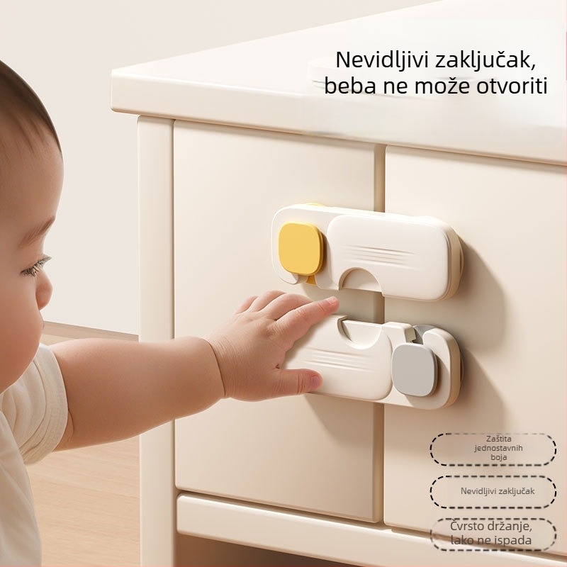 Brava za ladicu, ABS materijal, Square Lock Bulk model, kompatibilan s drvenim vratima, kupaonskim vratima, kuhinjskim vratima i staklenim vratima