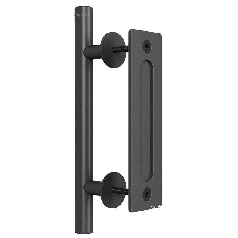 Dvostruka ručka za štalu vrata – klizna vrata, otvorena ugradnja, utorena ručka